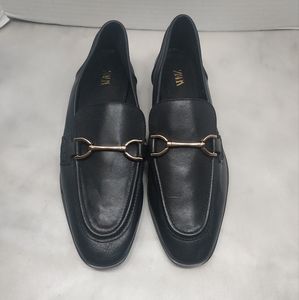 Zara Black Casual  Loafers With Horse Bit Size 41